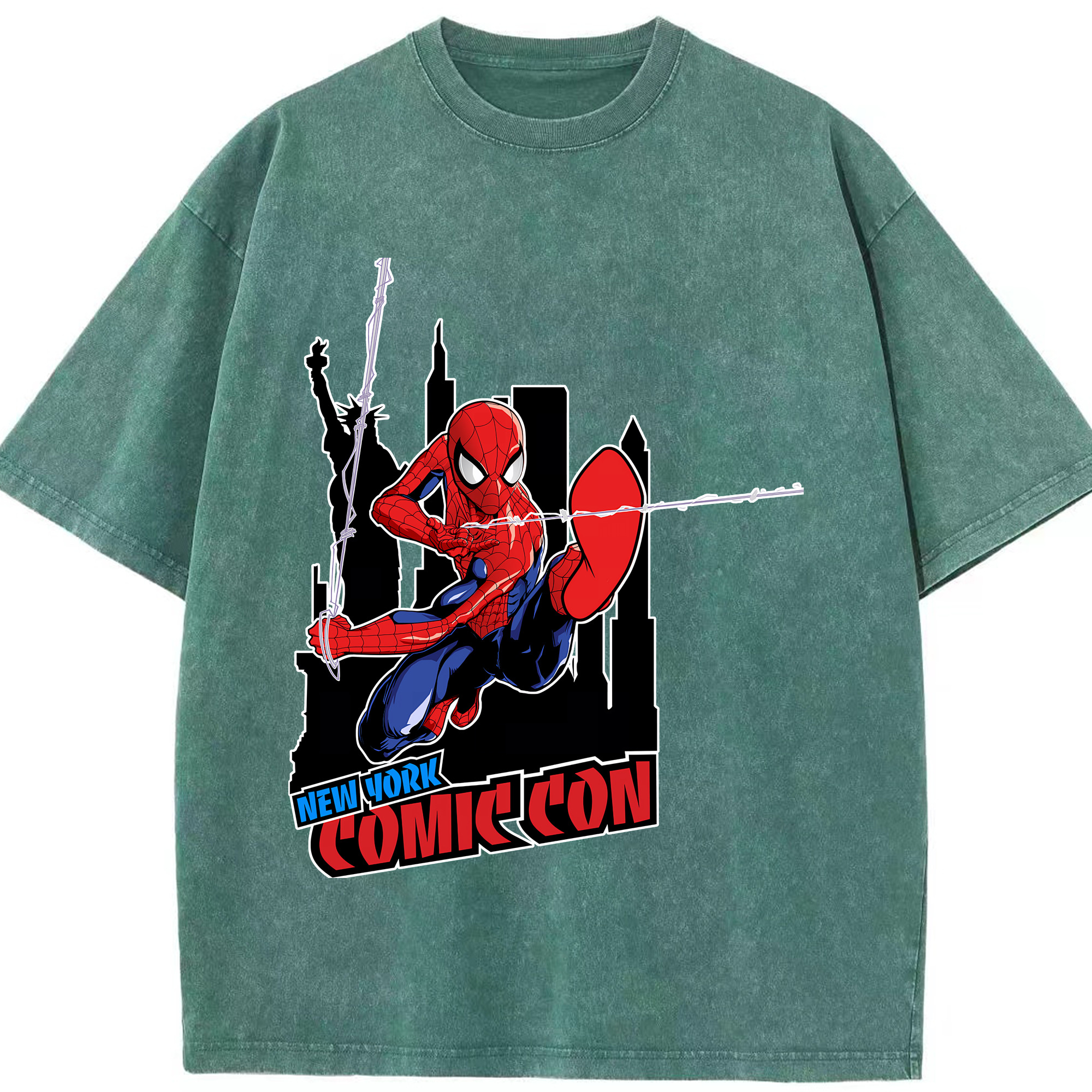 （画像用） Spider Man スパイダーマン 綿100% ヴィンテージ風 半袖Tシャツ（フロントプリント）